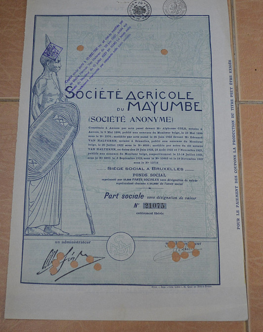 Акция. Бельгийское Конго. 1934 год №21075 (2.1) Полтава - изображение 1