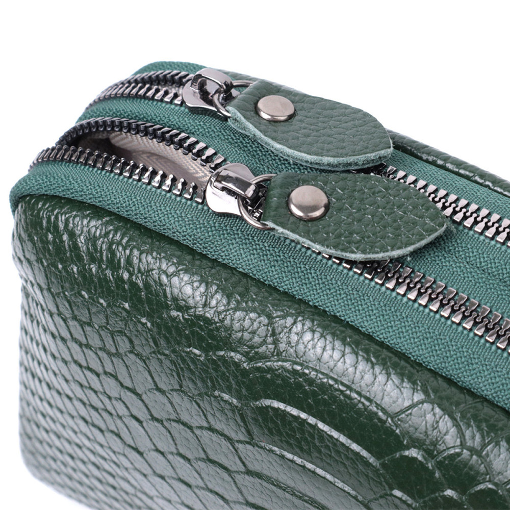 Женская компактная сумка на два отделения из натуральной кожи Vintage 22802 Зеленый Киев - изображение 7