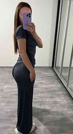 Жіночий прогулянковий оверсайз костюм двійка: футболка і штани віскоза Одеса