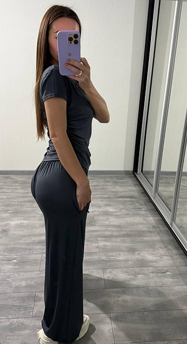 Жіночий прогулянковий оверсайз костюм двійка: футболка і штани віскоза Одеса - фото 2