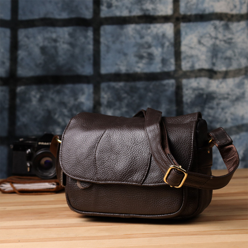 Сумка з натуральної шкіри для стильних жінок Vintage 22973 Коричневий Київ - фото 10