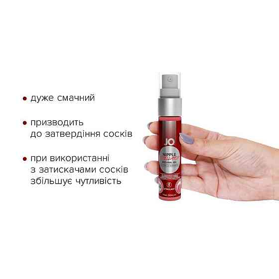 Гель для стимуляції сосків JO Nipple Titillator Strawberry (30 мл), ментол та перцева м’ята Sex Aura Київ