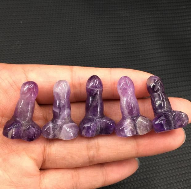 Мини фигурка члена из натурального аметиста 3.8 мм. Аметистовый символ мужской силы, Кристальный фал Киев - изображение 7