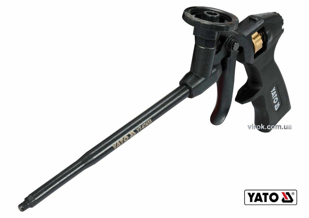 Пістолет для нанесення монтажної піни YATO : алюміній + латунь, пластикова ручка [20] Одеса - фото 1