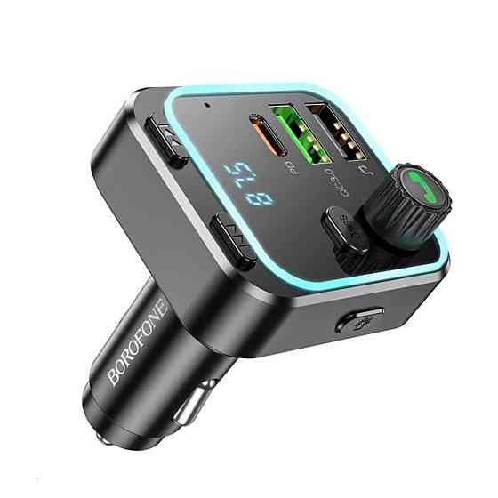 АЗП з FM-модулятором BOROFONE BC53 Highway PD20W+QC3.0 car BT FM transmitter 18W Black (6941991108457) Киев