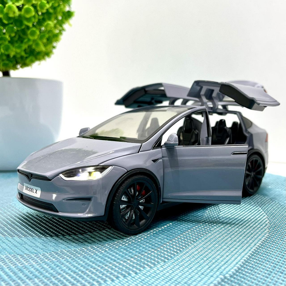 Машина Автосвіт Tesla Model X інерційна відчиняються двері капот багажник 17см Сіра (AP-2004) Чернигов - изображение 6