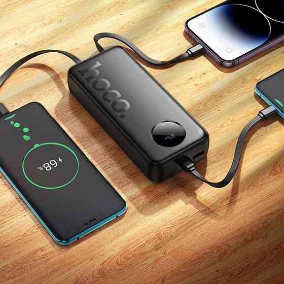 Зовнішній акумулятор HOCO J132A Sabio 22.5W+PD20W fully compatible power bank with 3 cables(20000mAh) Black Київ