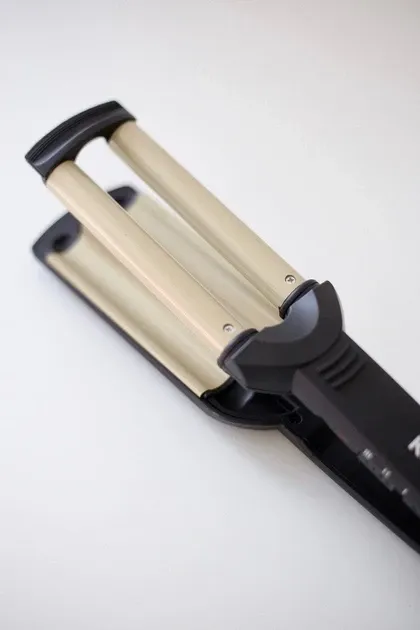 Подвійна плойка-хвиля для волосся з керамічним покриттям, терморегулятором та безпечним наконечником Одеса - фото 4