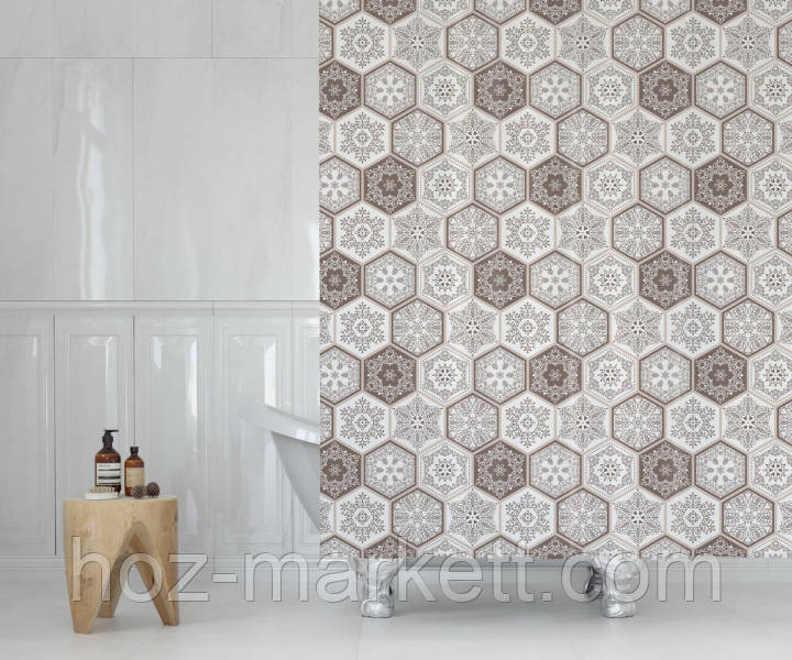 Тканевая шторка для душа Тропик 180 х 200 см Турция снежинки Харьков - изображение 1