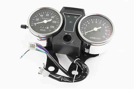 Спідометр у зборі "подвійний" 120 км/год тахометр електронний (вузьке кріплення, фішки мама-тато) Киев