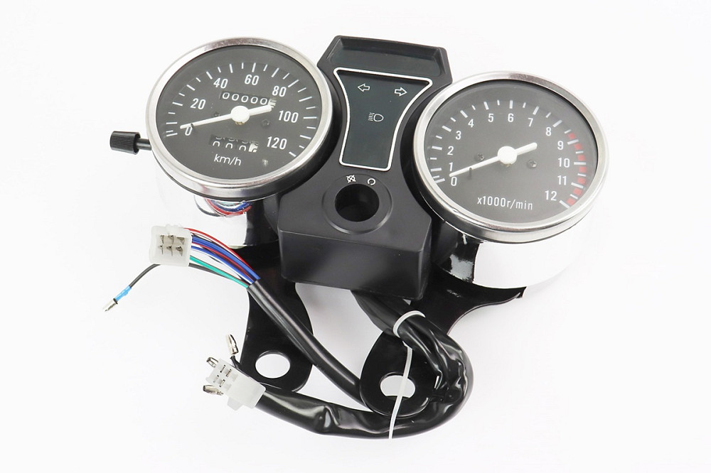 Спідометр у зборі "подвійний" 120 км/год тахометр електронний (вузьке кріплення, фішки мама-тато) Киев - изображение 1