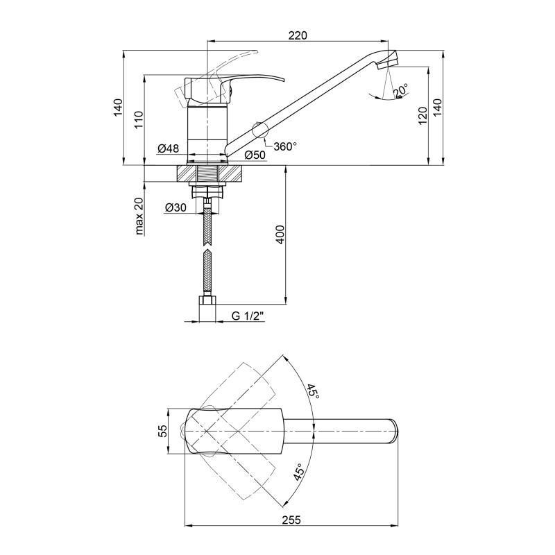Смеситель для кухни Lidz (CRM) 41 86 003, хром Киев - изображение 2