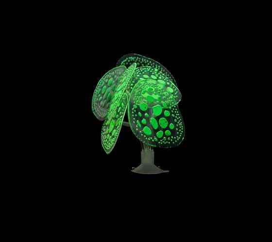 Декор в акваріум Гриби салатові, довжина 10см, силікон, на присосці Київ