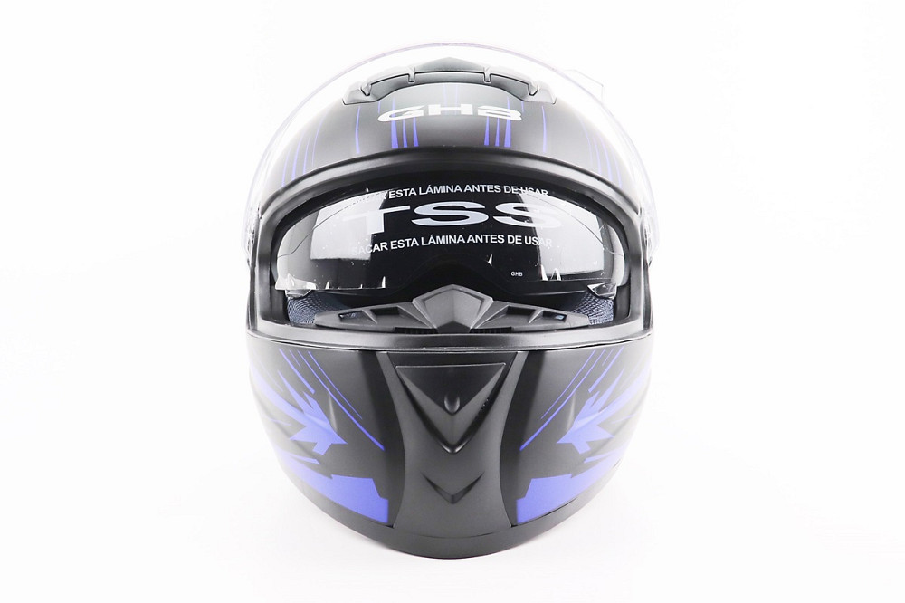 Шолом інтеграл, закритий (сертифікація DOT)+відкидні окуляри BLD-М61 M (57-58см), ЧОРНО-СИНІЙ (флуоресцентний) Київ - фото 5