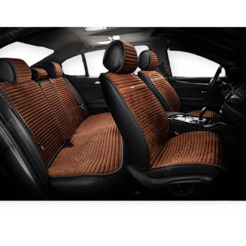 Накидки на сиденье napoli (перед+зад) полоса темно-коричневые Мукачево - изображение 1