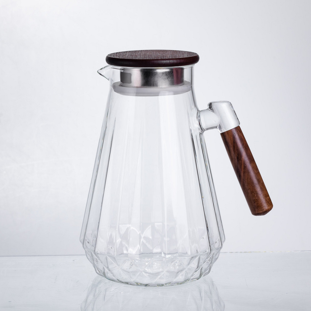 Кувшин для напоїв 1.7 л зі скляною ручкою та кришкою Київ - фото 7