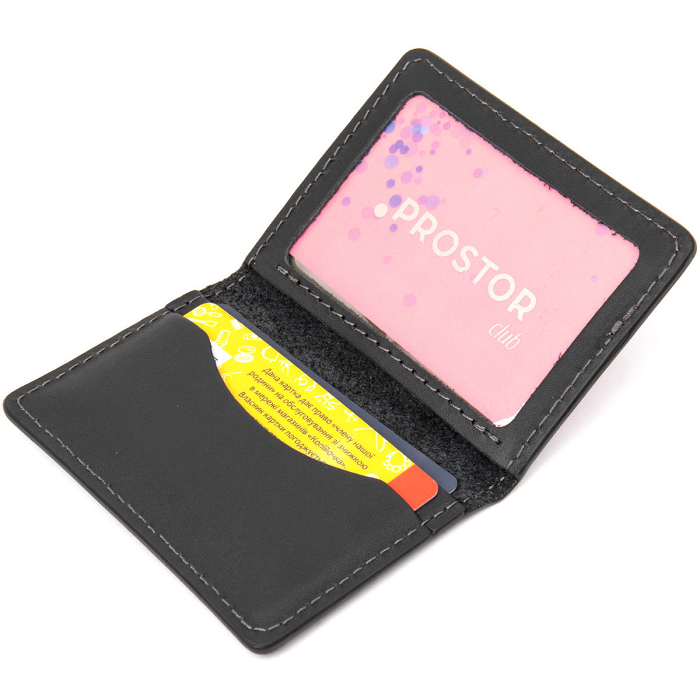 Шкіряна обкладинка для автодокументів з логотипом NASA GRANDE PELLE 11490 Чорний Київ - фото 3