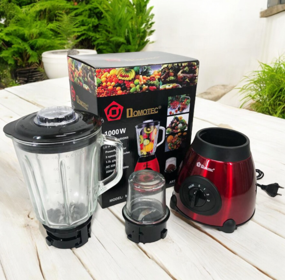 Багатофункціональний стаціонарний блендер DOMOTEC MS-6611 з чашею 1.5 л, 1000Вт, імпульсний режим, червоний Одеса - фото 1