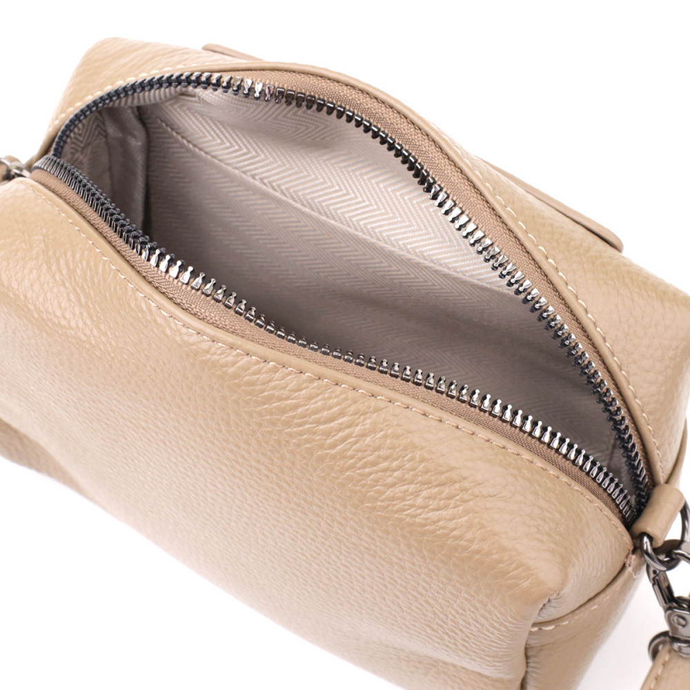 Компактная сумка для женщин из натуральной кожи Vintage 22924 Бежевый Киев - изображение 8