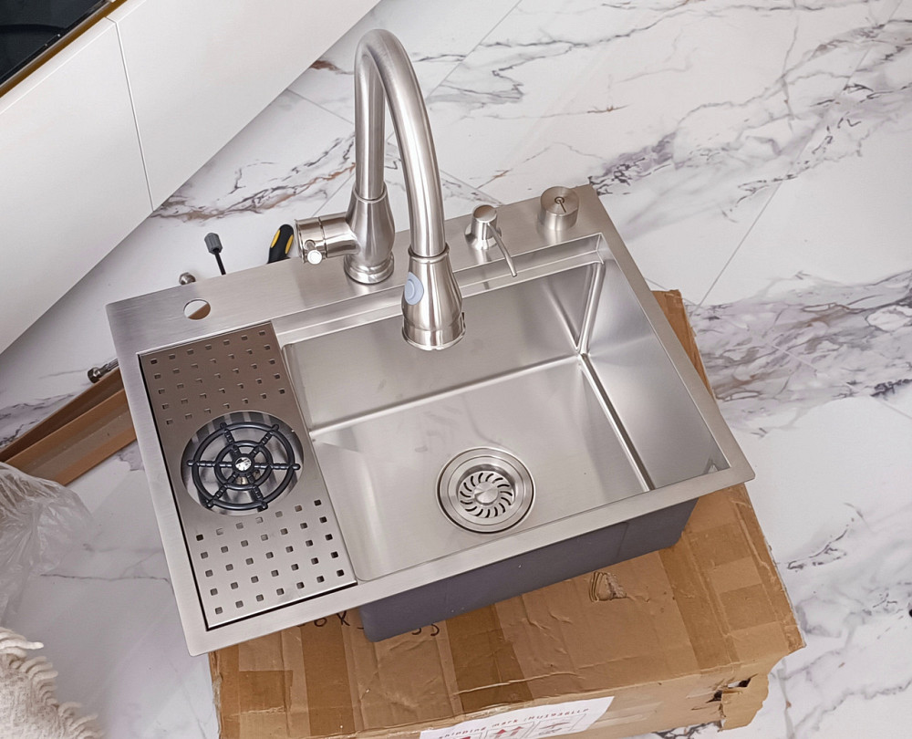 Кухонна раковина водоспад Willda, кухонна мийка водоспад ручної роботи 57 х 42 х 22 (324915222) Киев - изображение 4