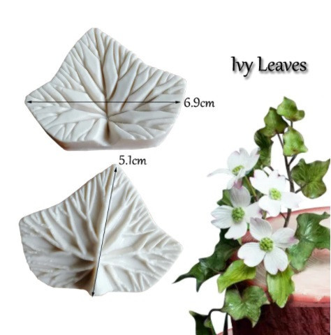 Силиконовый молд Листья плюща 69 на 51 мм белый Киев - изображение 1