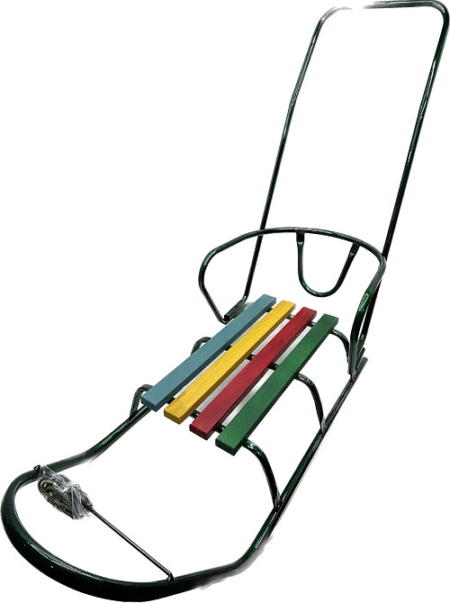 Санки класичні зі спинкою та ручкою Зелені (4533) Чернігів - фото 1