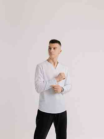 Чоловіча сорочка біла з довгим рукавом Pobedov Horizon Київ