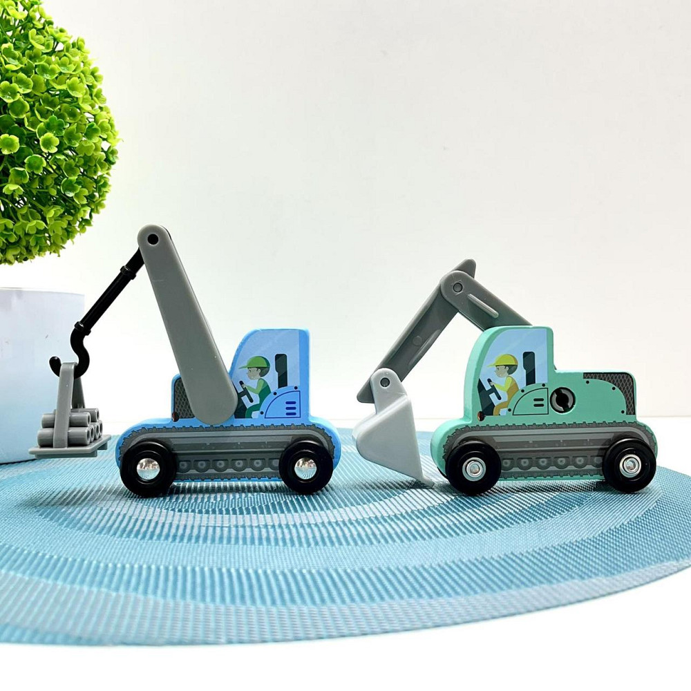 Будівельні машинки 4FUN Game Club Wood 7шт дерев'яні (76523) Чернигов - изображение 3