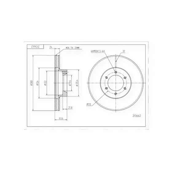 Диск Renault Master (1998-2010) передній (280mm24mm) гальмівний Мукачево