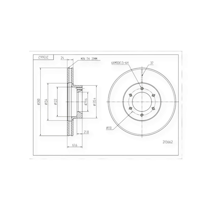 Диск Renault Master (1998-2010) передній (280mm24mm) гальмівний Мукачево - фото 1