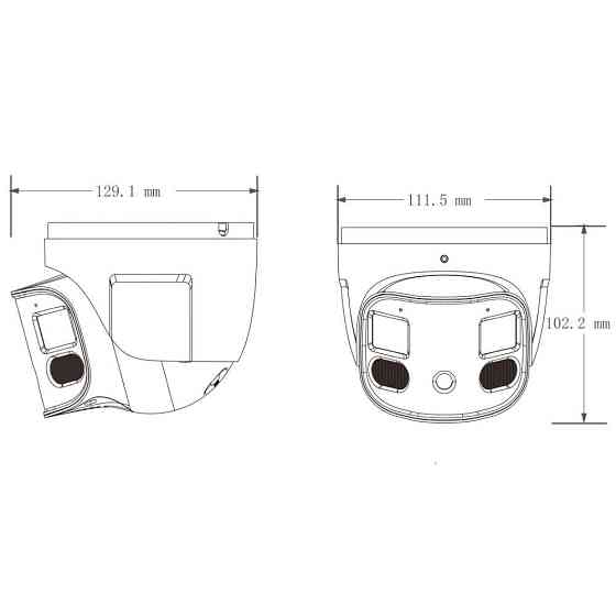 IP-відеокамера панорамна 4Mp*2 TVT TD-9585E3B-DP f=2.8mm, ІЧ+LED підсвічування, 2 мікрофони (77-00453) Киев