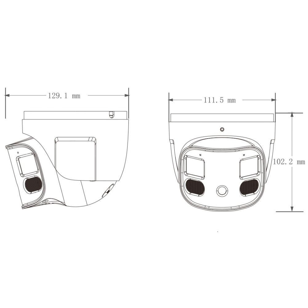 IP-відеокамера панорамна 4Mp*2 TVT TD-9585E3B-DP f=2.8mm, ІЧ+LED підсвічування, 2 мікрофони (77-00453) Київ - фото 3