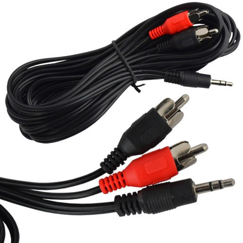 Шнур аудио- видео штекер 3,5 стерео - 2 штекера RCA, диам.- 2,6х5,2мм, 1,2метра Полтава - изображение 1