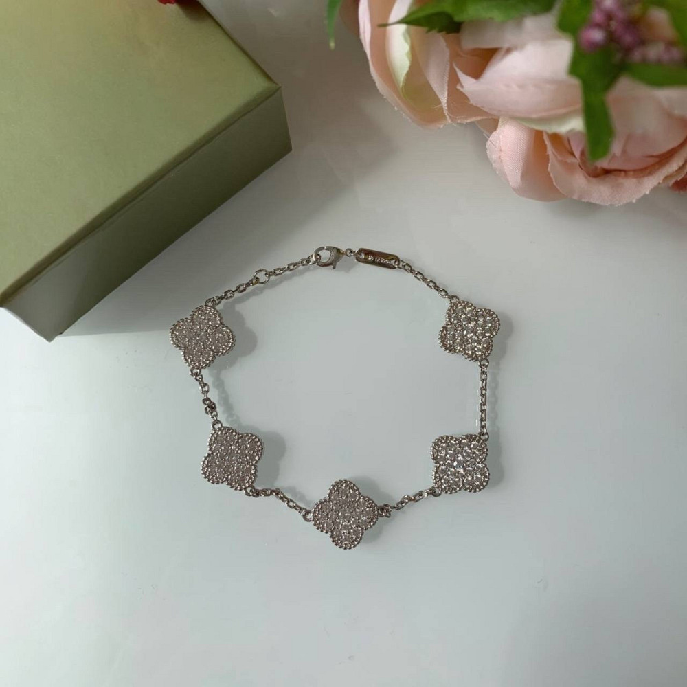 Браслет Van Cleef цирконы посеребрение / браслет клевер Одесса - изображение 4
