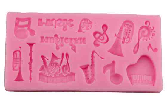 Молд силиконовый Музыкальные инструменты 110 на 56 мм розовый Киев