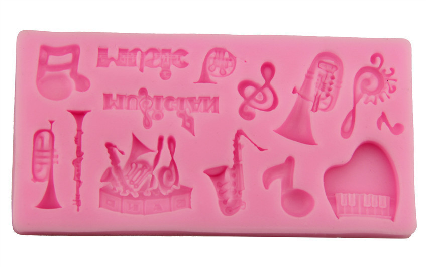Молд силиконовый Музыкальные инструменты 110 на 56 мм розовый Киев - изображение 4