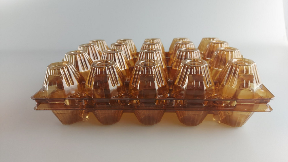 Упаковка для куриных яиц 20 ячеек КОРИЧНЕВАЯ верх и низ (50 шт) Харьков - изображение 2