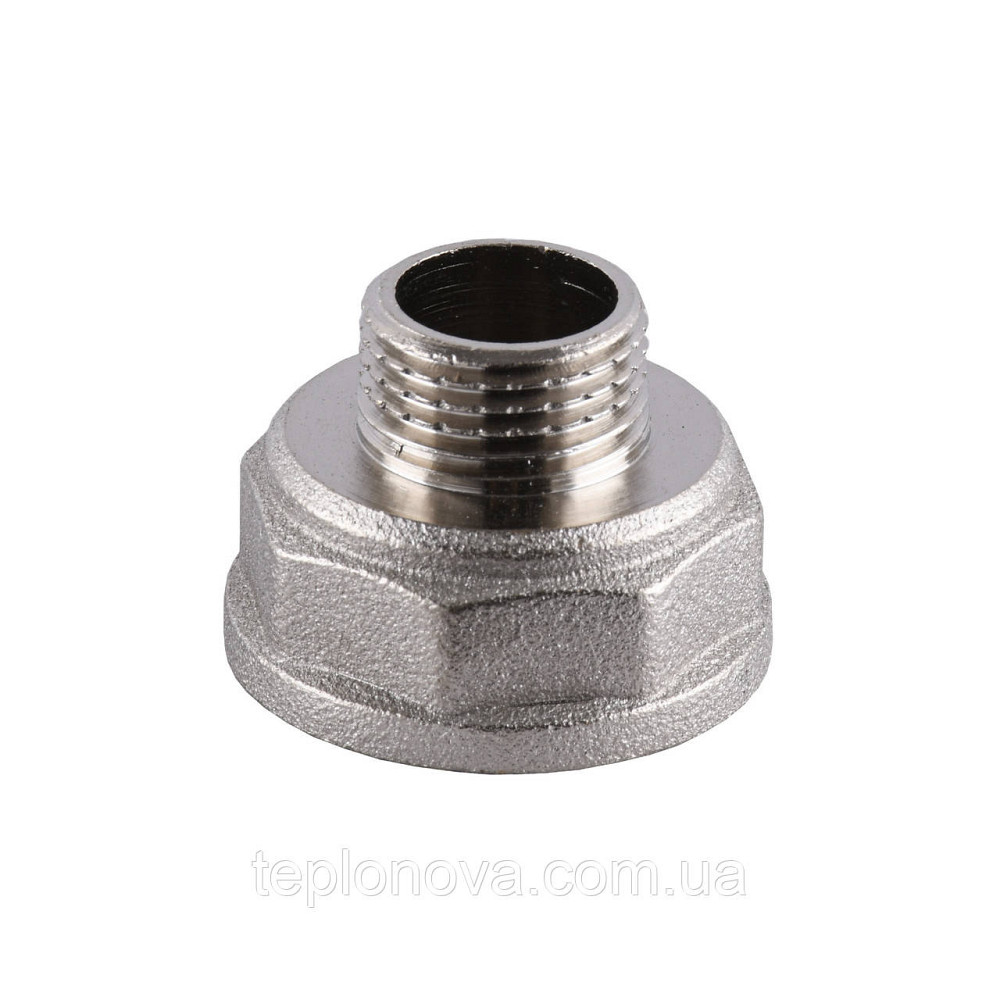 Редукционный переходник никелированный 1″ВР х 1/2″НР штампованный А0602А(нк) VA Черновцы - изображение 2