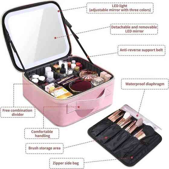 Органайзер-косметичка для відряджень, Дорожня косметичка зі світлодіодним підсвічуванням VC-21 Львів