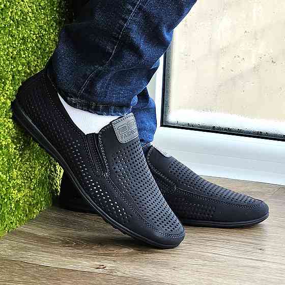 Мужские Мокасины Летние Кроссовки Сеточка Туфли Черные (размеры: 41,43,44,45) Видео Обзор - 447-1 Днепр