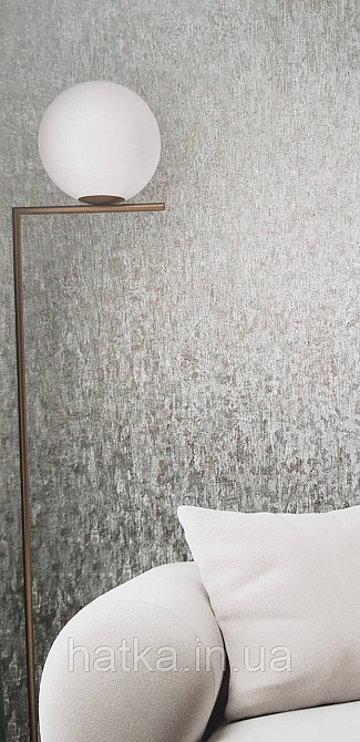 Шпалери вінілові на флізеліні Marburg Aura метрові під штукатурку під бетон бірюзові з коричневим Київ - фото 1