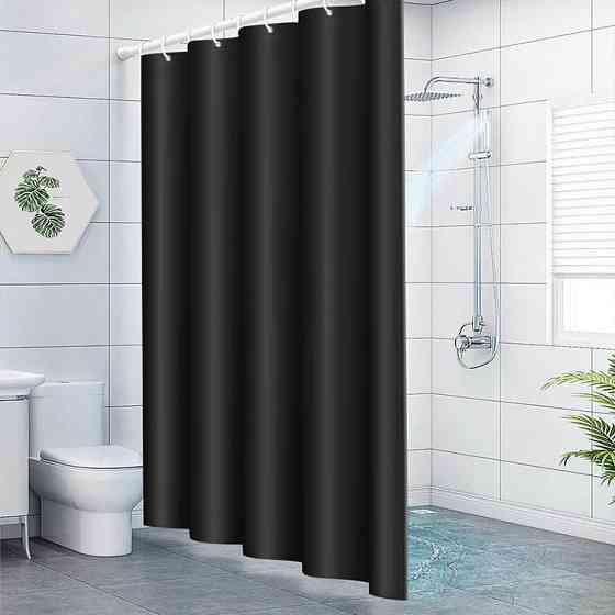 Шторка для ванной комнаты Bathlux 180 x 180 см водонепроницаемая люкс качество, Черная Каменец-Подольский