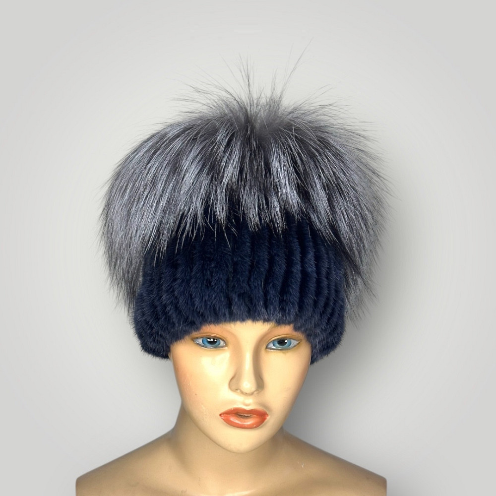 Шапка хутряна жіноча Джессіка Синій Харків - фото 1