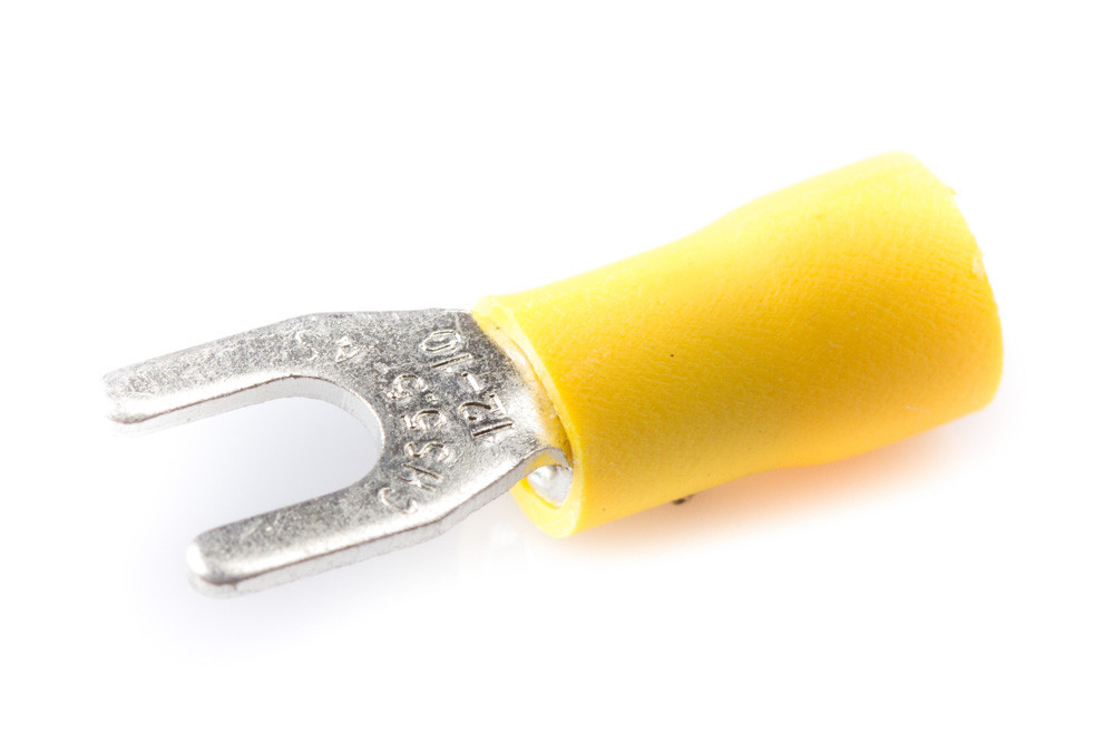 Кабельный наконечник вилочный (тип U) 4-6кв.мм. О 6,5 мм жёлтые Полтава - изображение 1