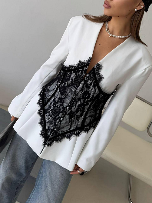 Жіночий піджак з мереживним гіпюром Одеса - фото 2