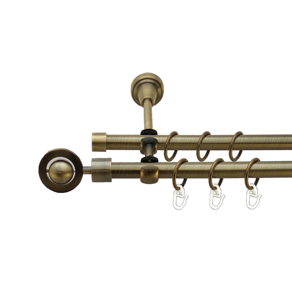 Карниз Orvit Пополо металевий дворядний відкритий Антик 16\16 мм 200 см (7318606) Львов - изображение 1