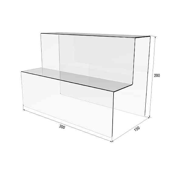 Горка EKOSTAR под товар на 2 ступеньки из акрила 300х200х150 Киев