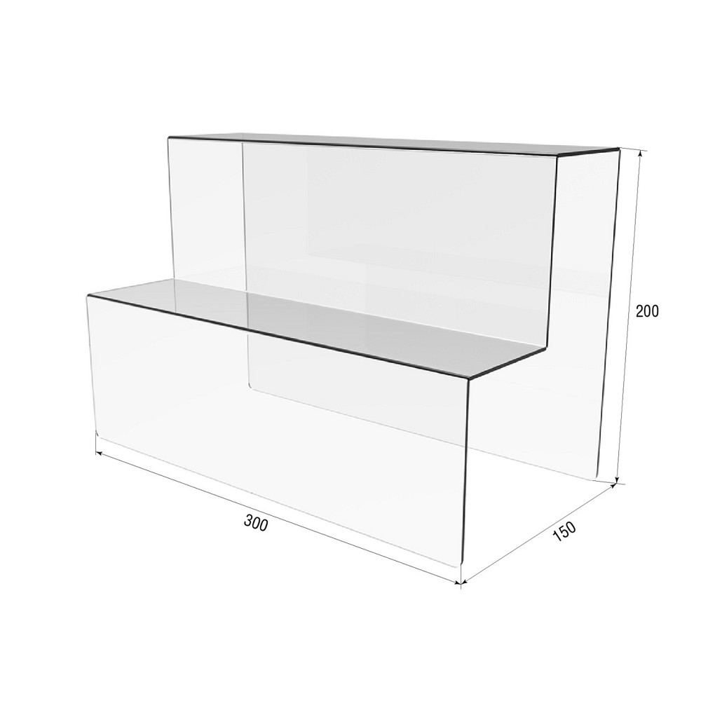 Горка EKOSTAR под товар на 2 ступеньки из акрила 300х200х150 Киев - изображение 3