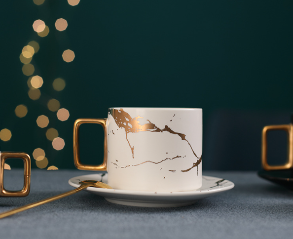 Чайная чашка БЕЛАЯ мрамор кружка с мраморным рисунком 220мл Кременчуг - изображение 2