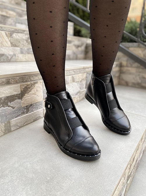 Жіночі черевики 10121 чорні натуральна шкіра висота 11см (1250) Коломыя - изображение 6